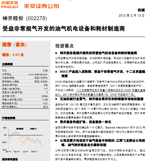 神开股份-002278-受益非常规气开发的油气机电设备